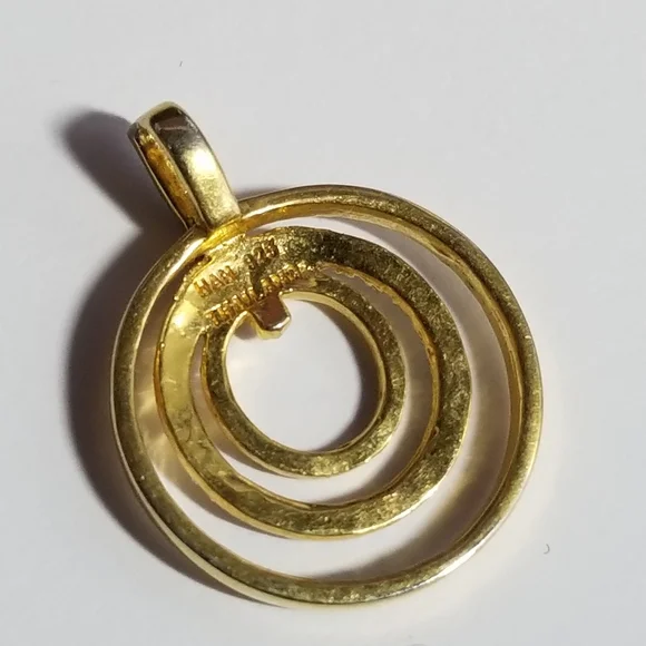 Circles pendant Sterling Silver 925 HAN Thailand gold concentric - Picture 5 of 10